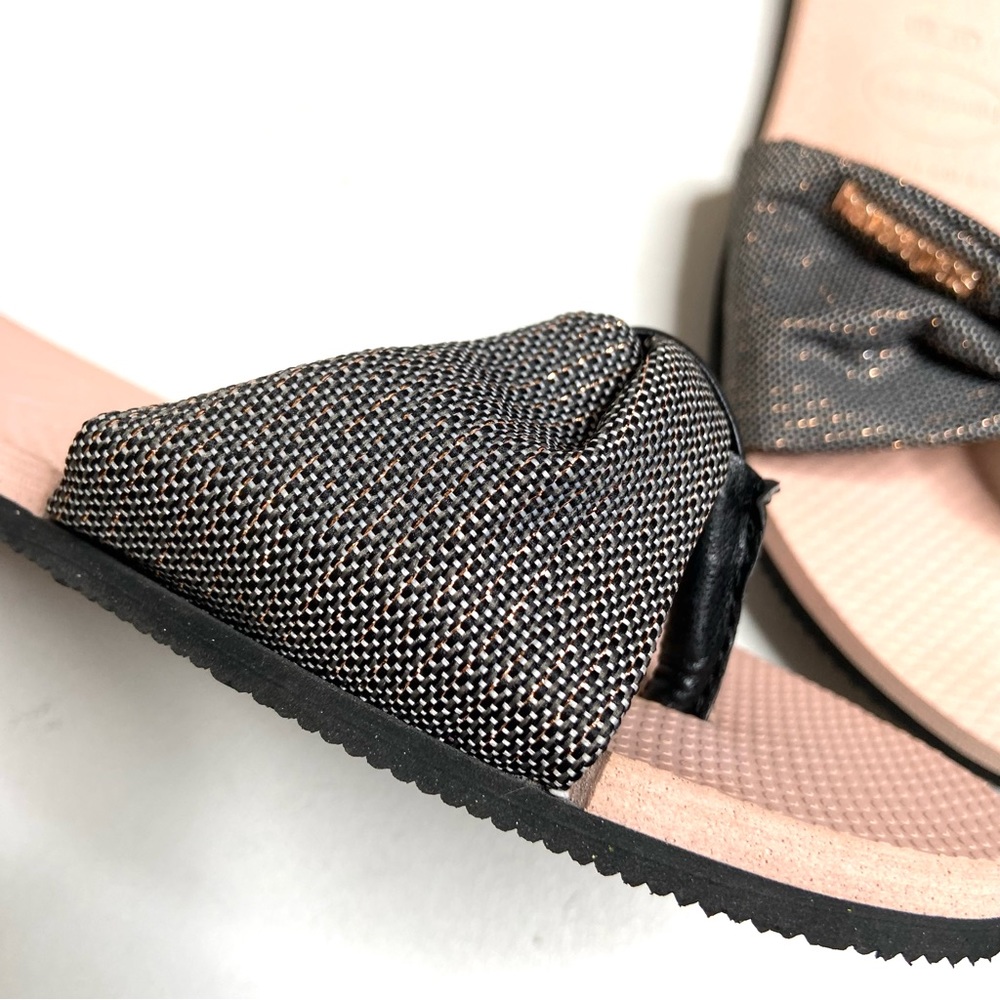 HAVAIANAS St. Tropez Shine Sandals Black Ballet Rose - Picture 6 of 15